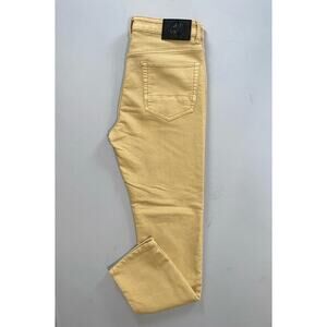 Vintage Genes Black Slim Fit Stretch Sateen 5-Pocket Jeans. Beige, Men's 32X30.